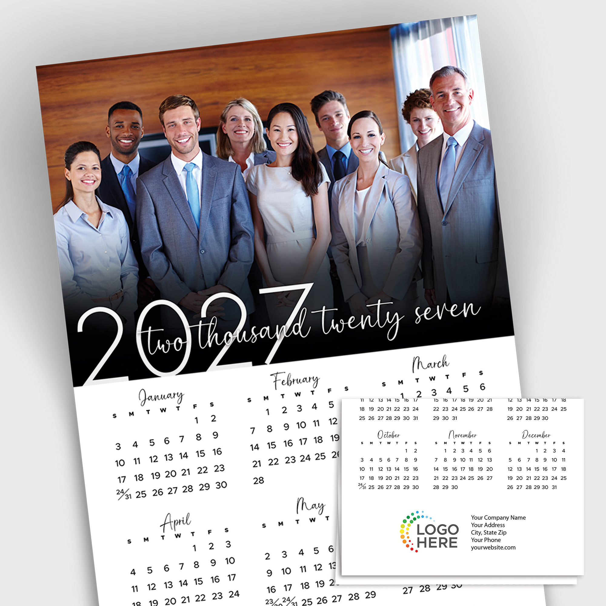 Modern Photo Calendar Card D3497U-4A